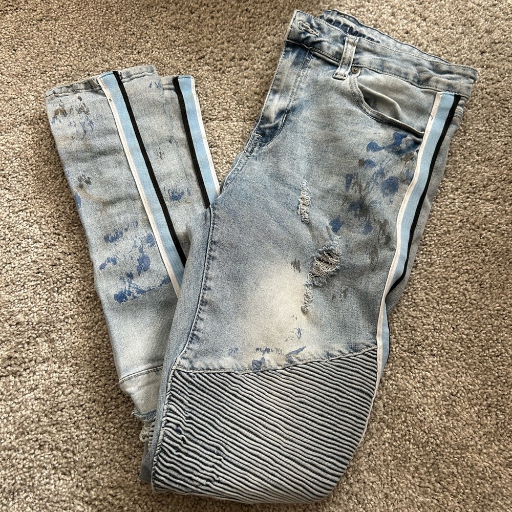 Stylish Blue Distressed Men's Jeans